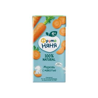 Фрутоняня, Нектар Фрутоняня 200Мл Морковный С Мякотью, шт, ШК: 4600338000275