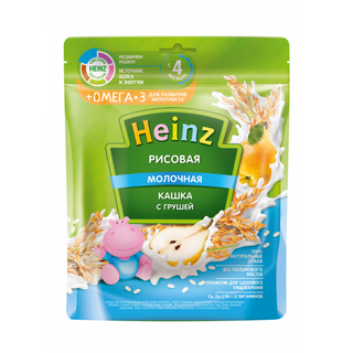 ჰეინცი - ფაფა რძიანი ბრინჯი. მსხალი /4თვ+/ 250გრ (200გრ) 4764/5150 4600689604764 Heinz - rice milk porridge with pear /4 months+/ 250g (200g) 4764/5150