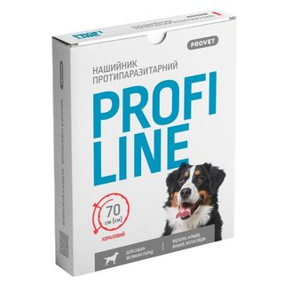 Нашийник Provet PROFILINE для собак для великих порід інсектоакарицид кораловий 70 см