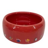 Миска керамічна KARO CRAFT для тварин з лапками червона 250 мл 115х115х45 мм
