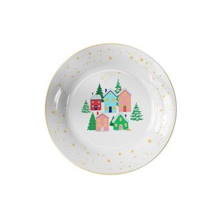 თეფში საახალწლო საშობაო სოფელი 19სმ