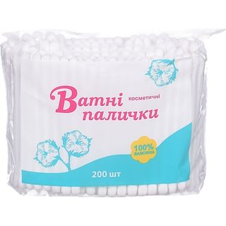 Ватні пал. косметичні 200 шт. п/е