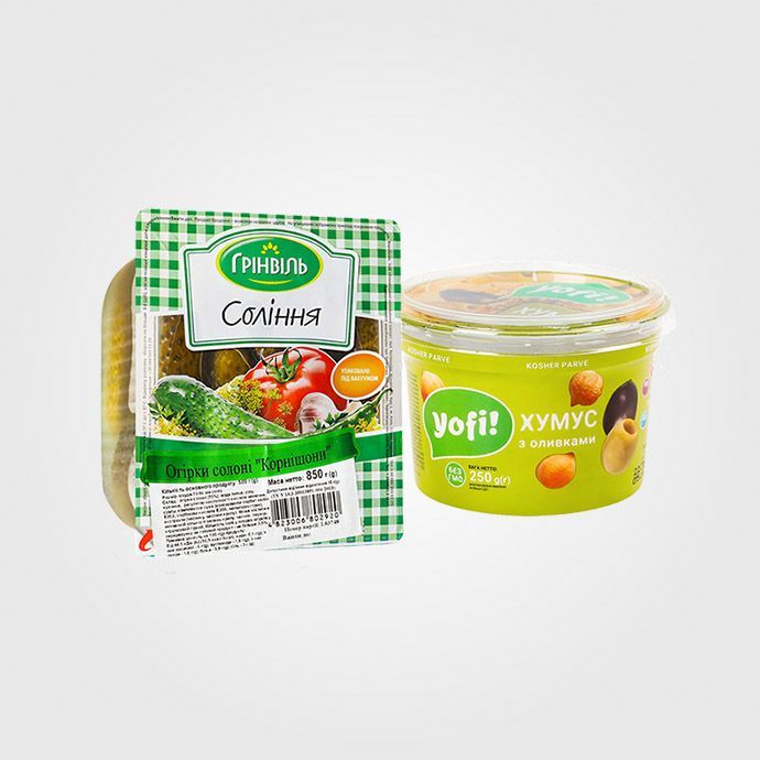 Соління, хумуси і салати