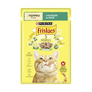 Корм для котів Фріскіс вол з качк шмат у підливці 85г