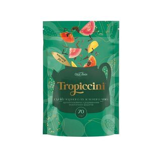 Чай 70 г Своя Лінія Tropiccini суміш чорного та зеленого чаю з дод. екзотичних фруктів аром., м/уп