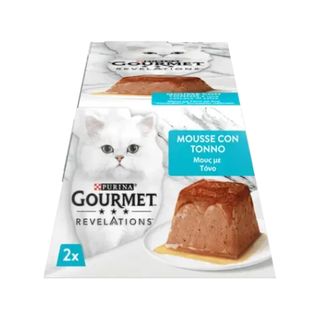 Корм вологий Gourmet Revelations Мус з тунцем та підливкою для дорослих котів 57г х 2шт