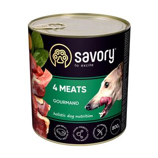 Savory Dog Gourmand консерви 4 види м_яса для собак, 800 г
