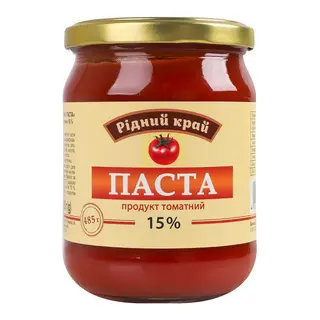 Паста томатна РІДНИЙ КРАЙ 15% / 485г / 12