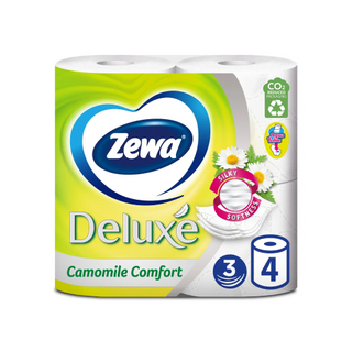 Туалетная бумага ZEWA Deluxe Camomile (ромашка) 3 слойная, 4 шт