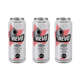 Напій Revo енергетичний слабоал. сильногазований 8-8.5% 0.5л x3
