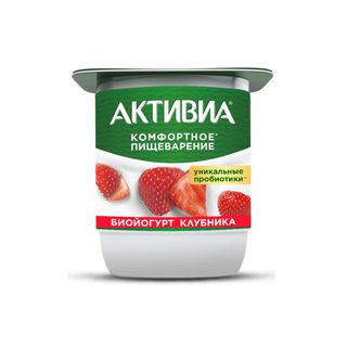 Биойогурт «Активиа» с клубникой, 110гр