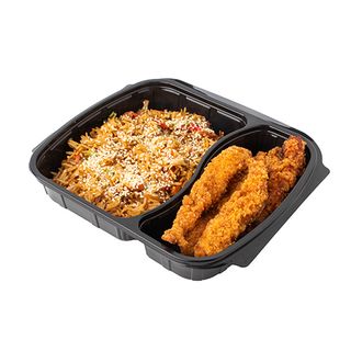 ლანჩბოქსი - ქათმის ნაგეთსი და ბრინჯი აზიურად /აგროჰაბი/