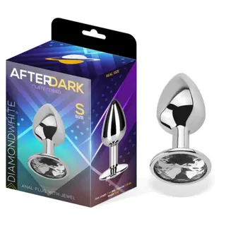 Afterdark Butt Plug With Jewel Diamond White, Size S,alumin (8436583792889)