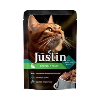 Корм для кошек Justin кролик в соусе 75 г