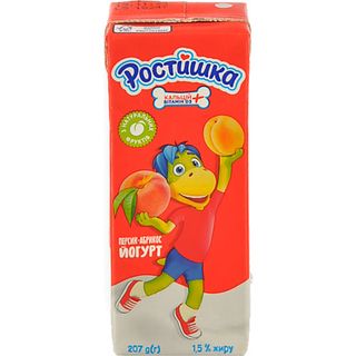Йогурт Ростишка 207г 1,5% персик абрикос ТБА