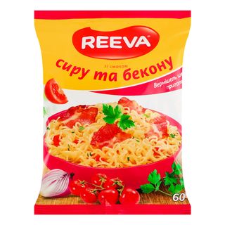 Вермішель ш/п REEVA зі смаком сиру та бекону / 60г