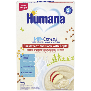 ჰუმანა - ფაფა რძიანი წიწიბურა ვაშლი /6თვ+/ 200გრ 775580 Humana - Porridge Milk Buckwheat Apple /6 months+/ 200g 775580