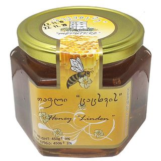 თაფლი ცაცხვი 450გრ მეფუტკრე