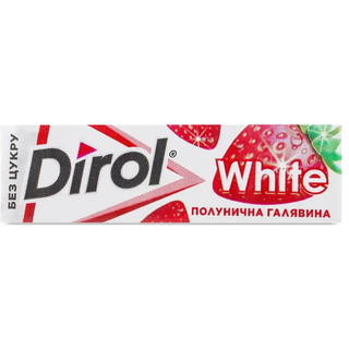 Гумка Dirol White Полунична галявина жувальна без цукру 14 г
