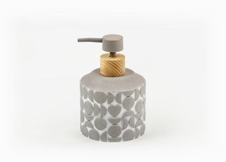 თხევადი საპნის დისპენსერი - LINYI POLYRESIN LIQUID SOAP DISPENSER 9.6X9.6X13.9 CM GRAY