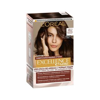 Loreal Excellence, Краска Loreal Excellence 4U Каштановый, шт, ШК: 3600523998685