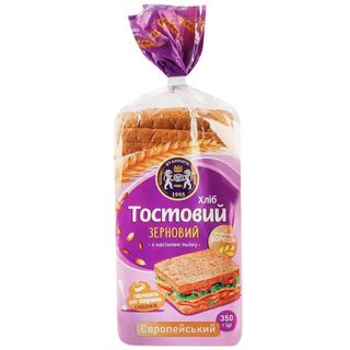 Хліб Кулиничі "Тостовий зерновий європейський" (нарізаний) 350г