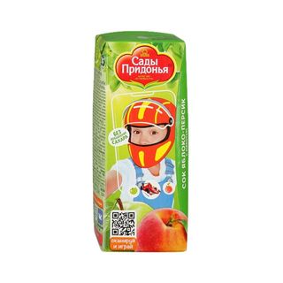 Сады Придонья, Сок Сады Придонья 200Мл Яблоко/Персик С Мякотью, шт, ШК: 4607163090648