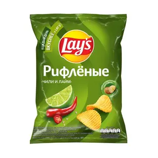ЧИПСЫ КАРТОФЕЛЬНЫЕ LAY`S РИФЛЕНЫЕ ЧИЛИ И ЛАЙМ 125ГР
