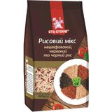 Рисовий мікс Сто пудів нешліфованний червоний та чорний рис 400 г