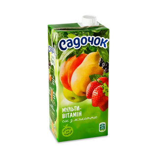 Сік Садочок Мультивітамінний із м`якоттю 0.95л