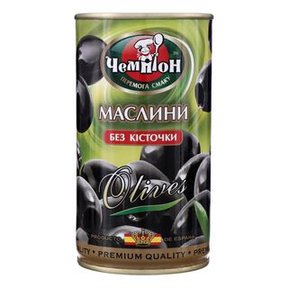 Маслини ЧЕМПІОН б/к крупні  ключ ж/б / 370 мл.