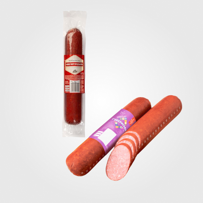 Ковбаса варено-копчена/напівкопчена.