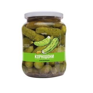 Огірки корнішони 450 г Своя Лінія мариновані 