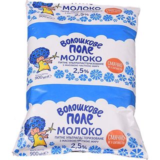 Молоко Волошкове поле 2,5% 0,9 л т/ф