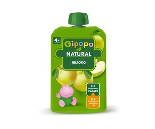 GIPOPO Пюре Фруктовое Яблоко 90г пауч