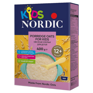 ნორდიკი - ფაფა ურძეო ..ქიდსი' შვრია /12თვ+/ 400გრ 0 Nordic - 'Kids' Oats /12m+/ 400g