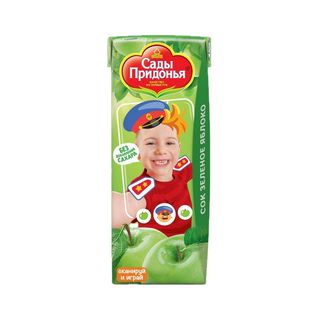 СОК САДЫ ПРИДОНЬЯ 200мл ЗЕЛЕНОЕ ЯБЛОКО С 4 МЕСЯЦЕВ, ШК: 4680019564210