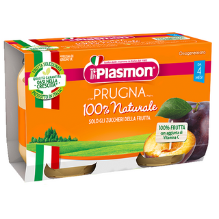 პლასმონი - ხილფაფა ქლიავი /6თვ+/ 80გრ  #2 5917 Plasmon Plum Puree 2x104 gr