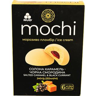 Десерт морозиво Рудь 6х40г mochi смородина солона карамель мультипак