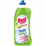 Засіб для миття посуду Dual Power Зелений лимон рідкий 1 л