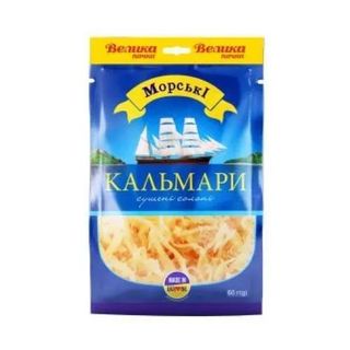 Кальмари Морські сушені солоні 50г
