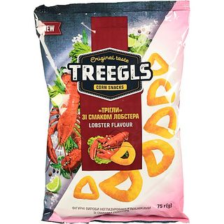 Снеки кукурудзяні Treegls 75г лобстер