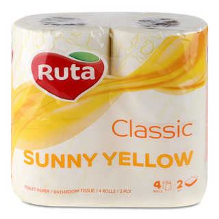 Папір туалетний Ruta Classic жовтий 4шт/уп