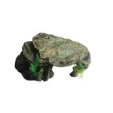 Декор YIWU для рептилій Скеля з травою полістоун 16x6.5x9.5см