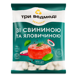 Пельмені Три ведмеді Сибірські зі свининою та яловичиною 800 г