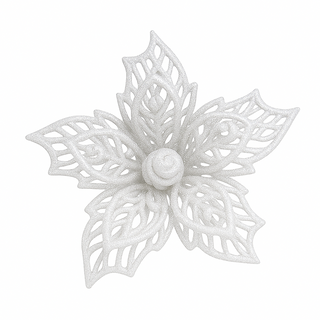 Іграшка новорічна Christmas Magic 12*12 см біла Квітка різдвяна - [1250569]