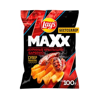 ЧИПСЫ LAYS MAXX КРЫЛЫШКИ КУРИНЫЕ БАРБЕКЮ 100Г