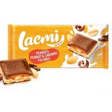 Шоколад 87 г Lacmi молочний з арахісом та карамельно-арахісовою начинкою м/уп