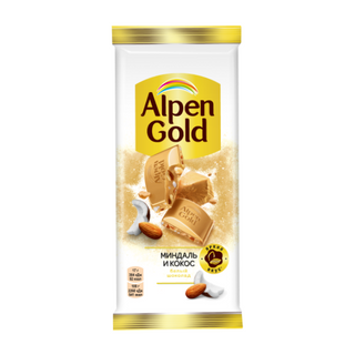 Шок. Alpen Gold Белый Миндаль/Кокос 80 Г-7622202395727