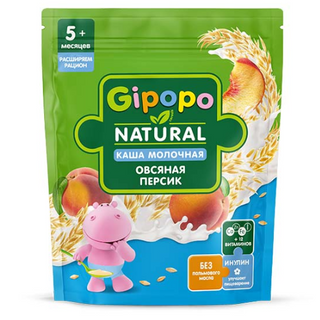 ჰიპოპო/ჰეინცი - ფაფა რძიანი შვრია. ატმით /5თვ+/ 200გრ 5075 4600689605075 Heinz - porridge with milk oat. peach and omega-3 200g 5075